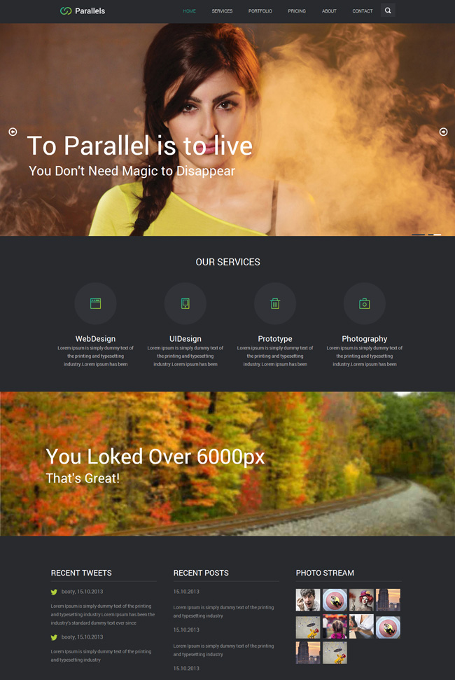 html5响应式模版parallels