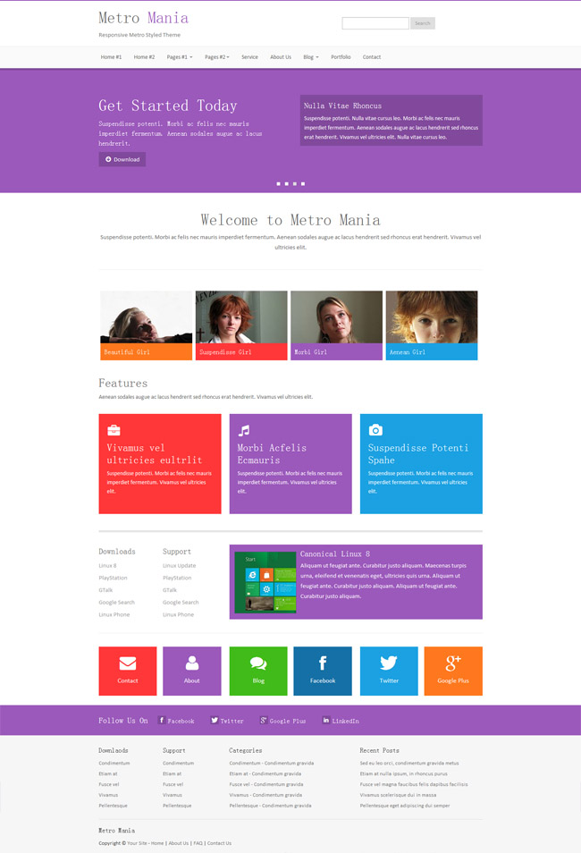 Metro Mania紫色多用途模板