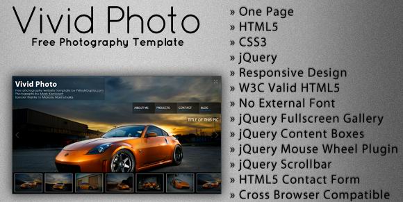 酷车摄影网站HTML5模板