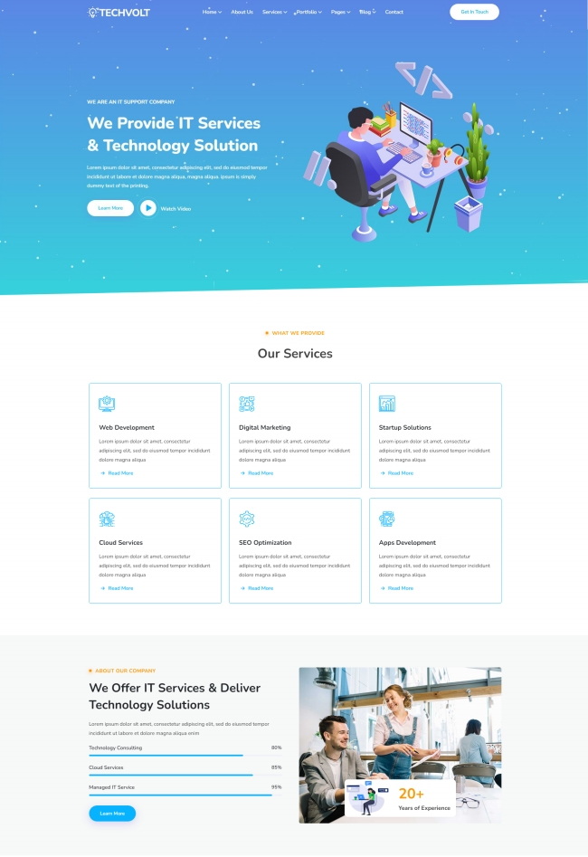 IT服务技术解决方案公司网站模板