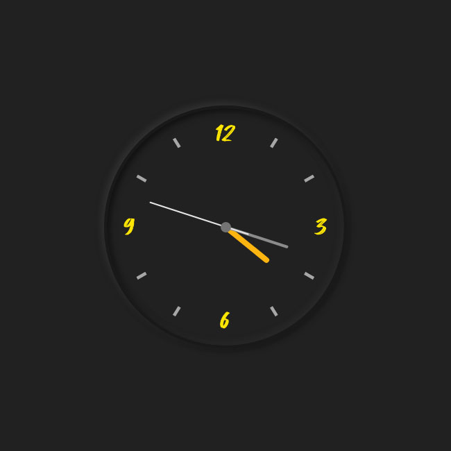 JS+CSS3黑色创意时钟代码