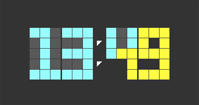 像素方块时钟CSS3特效
