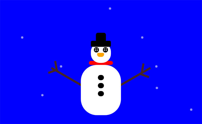 CSS3冬季雪花雪人特效