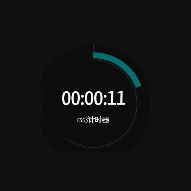 js+css3圆形进度条计时器特效