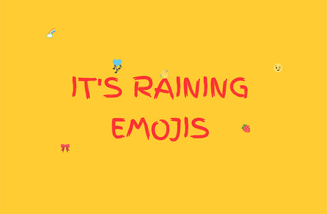 HTML5下雨Emoji表情动画特效