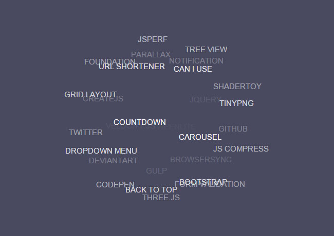 HTML5 SVG可互动的3D标签云代码