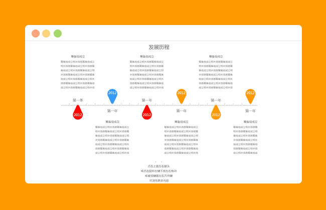 jQuery发展历程横向时间轴代码