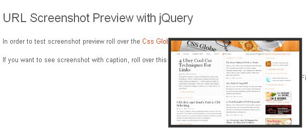 jquery链接URL截图预览