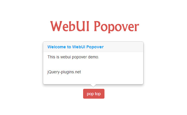 jquery弹出悬浮插件webui-popover