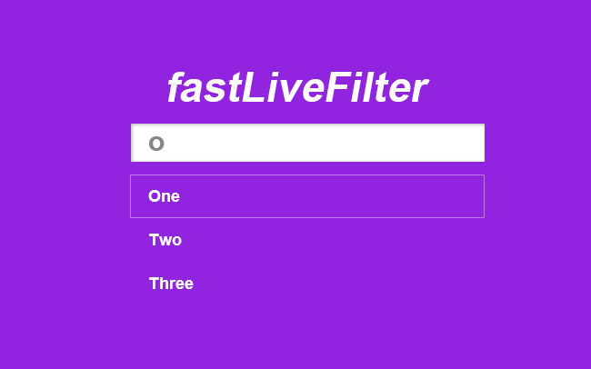 jQuery过滤器插件fastLiveFilter