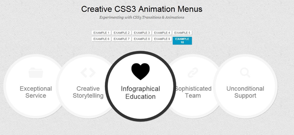 jQuery+CSS3绚丽动画菜单