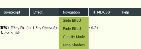 jQuery简洁下拉菜单导航