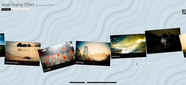 jQuery+CSS3波浪形相册展示效果