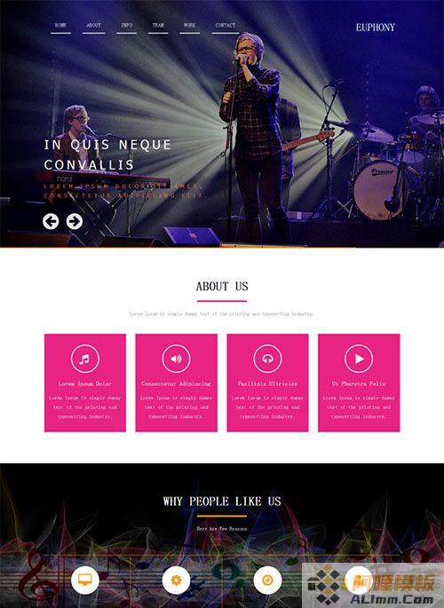 歌手乐队介绍官网html5静态网页模板