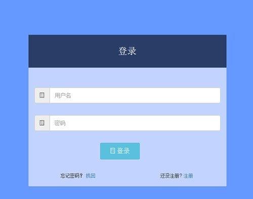 Bootstrap经典后台登录界面模板