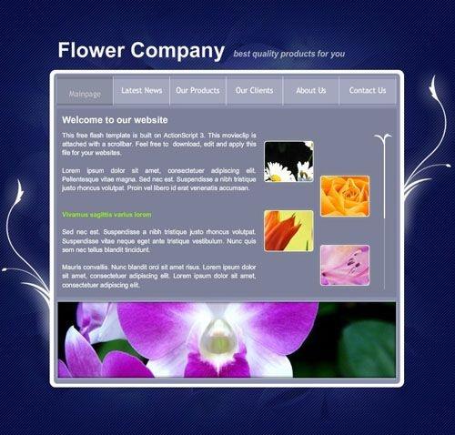 鲜花公司flash网站模板