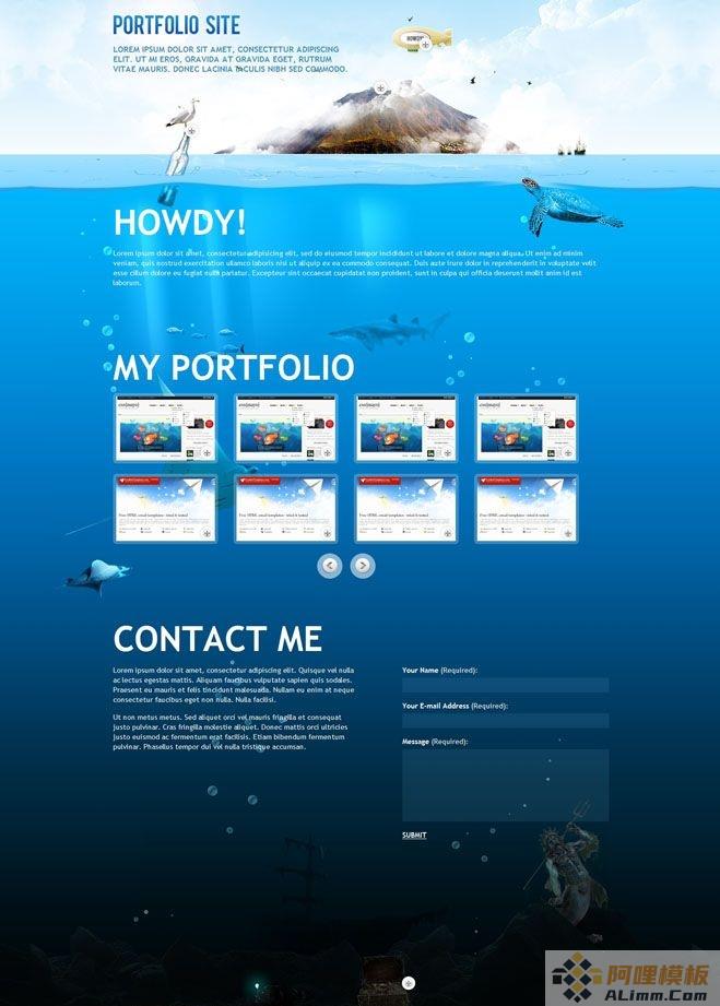 div+css海底世界设计网页模板