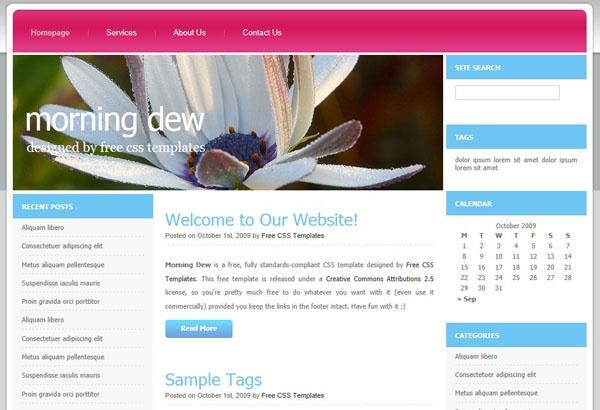 早晨的露水css网页模板