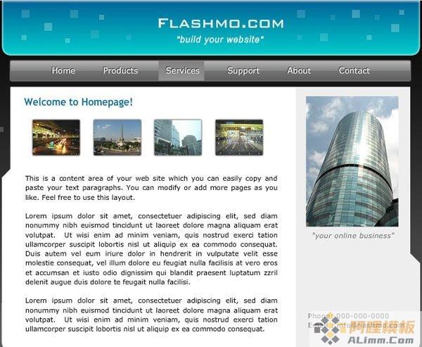 城市商务flash网页模板