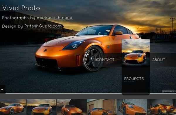 漂亮汽车炫丽主题图片特效HTML5网页模板