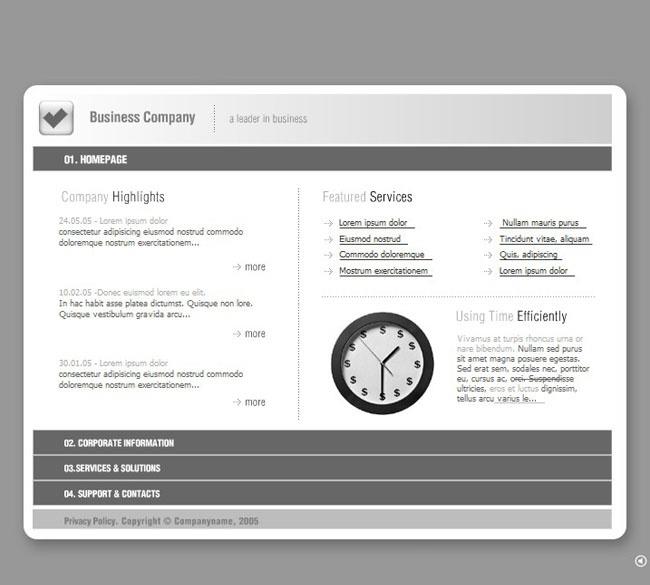 公司服务介绍flash,html,psd网页模板