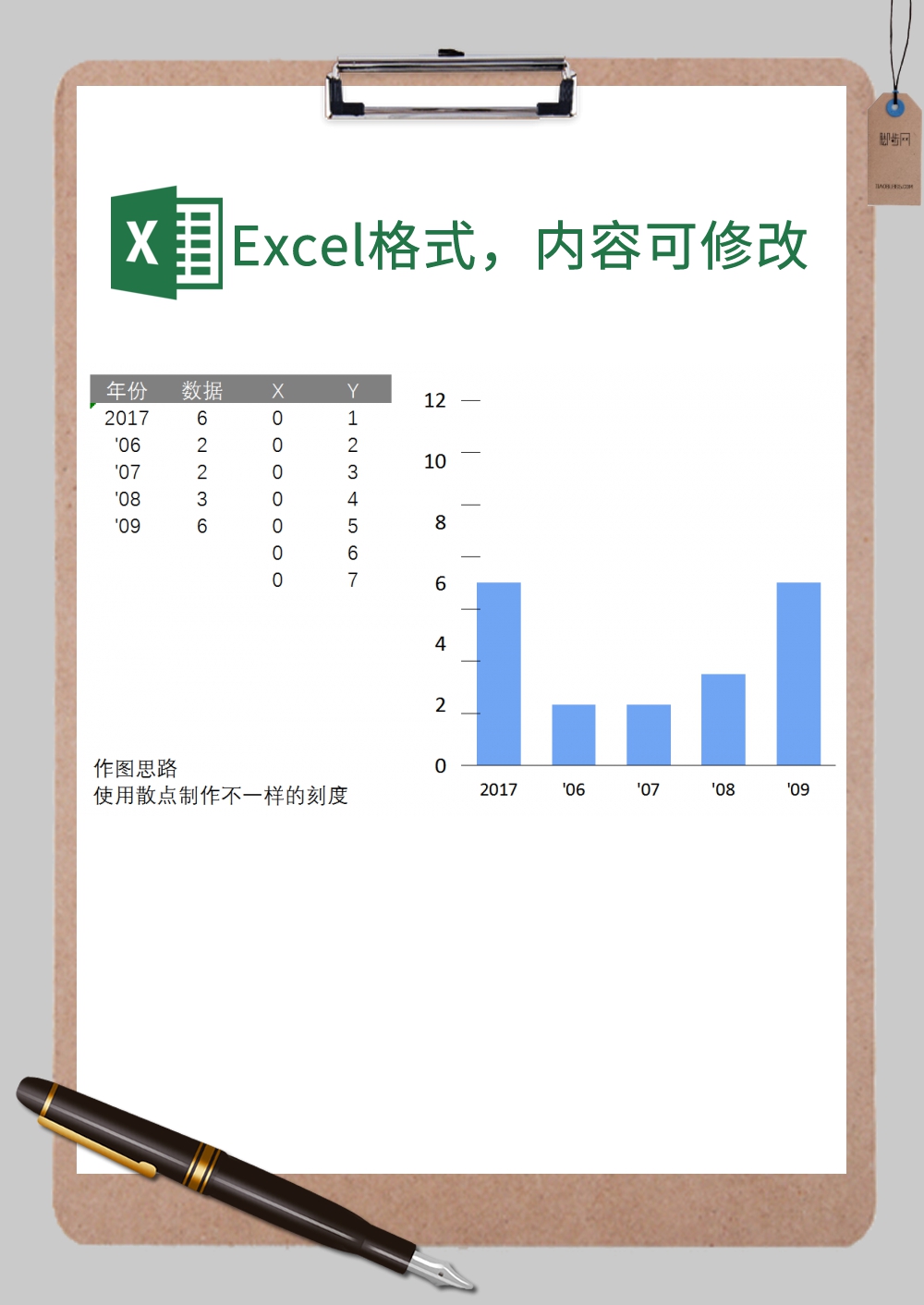 历史年度数据图Excel模板