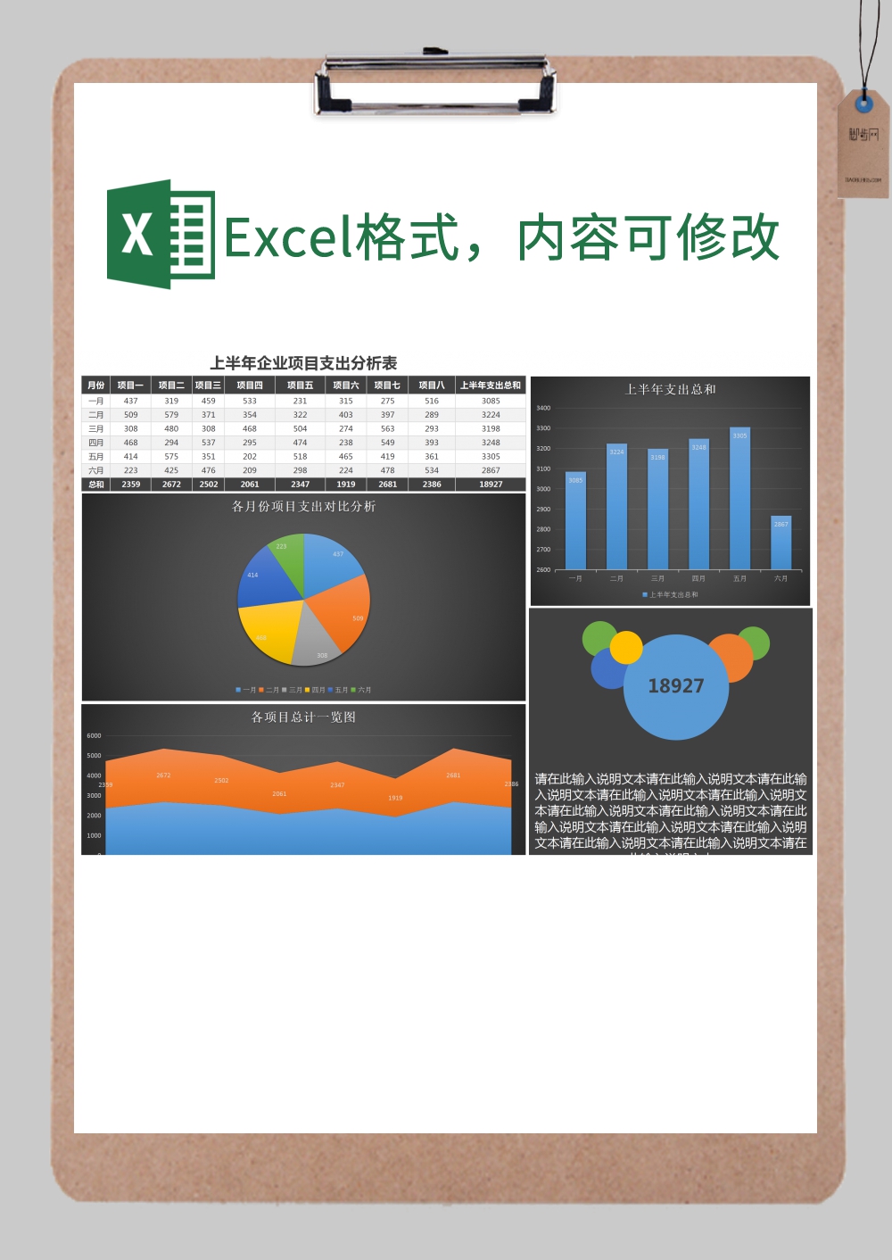 半年企业项目分析表excel模板