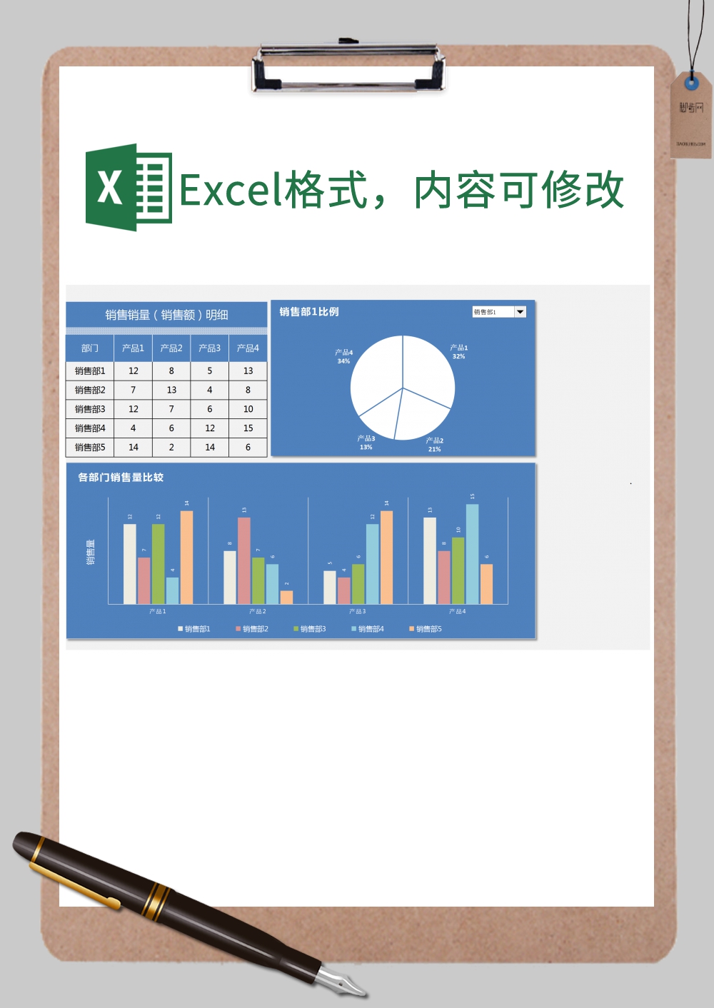 对比分析图表模板xExcel模板