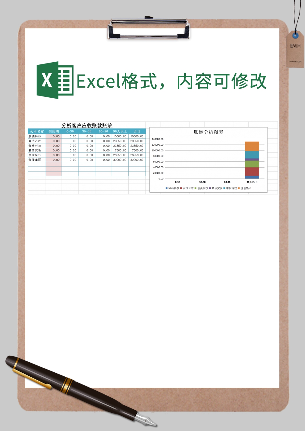 分析客户应收账款账龄xExcel模板