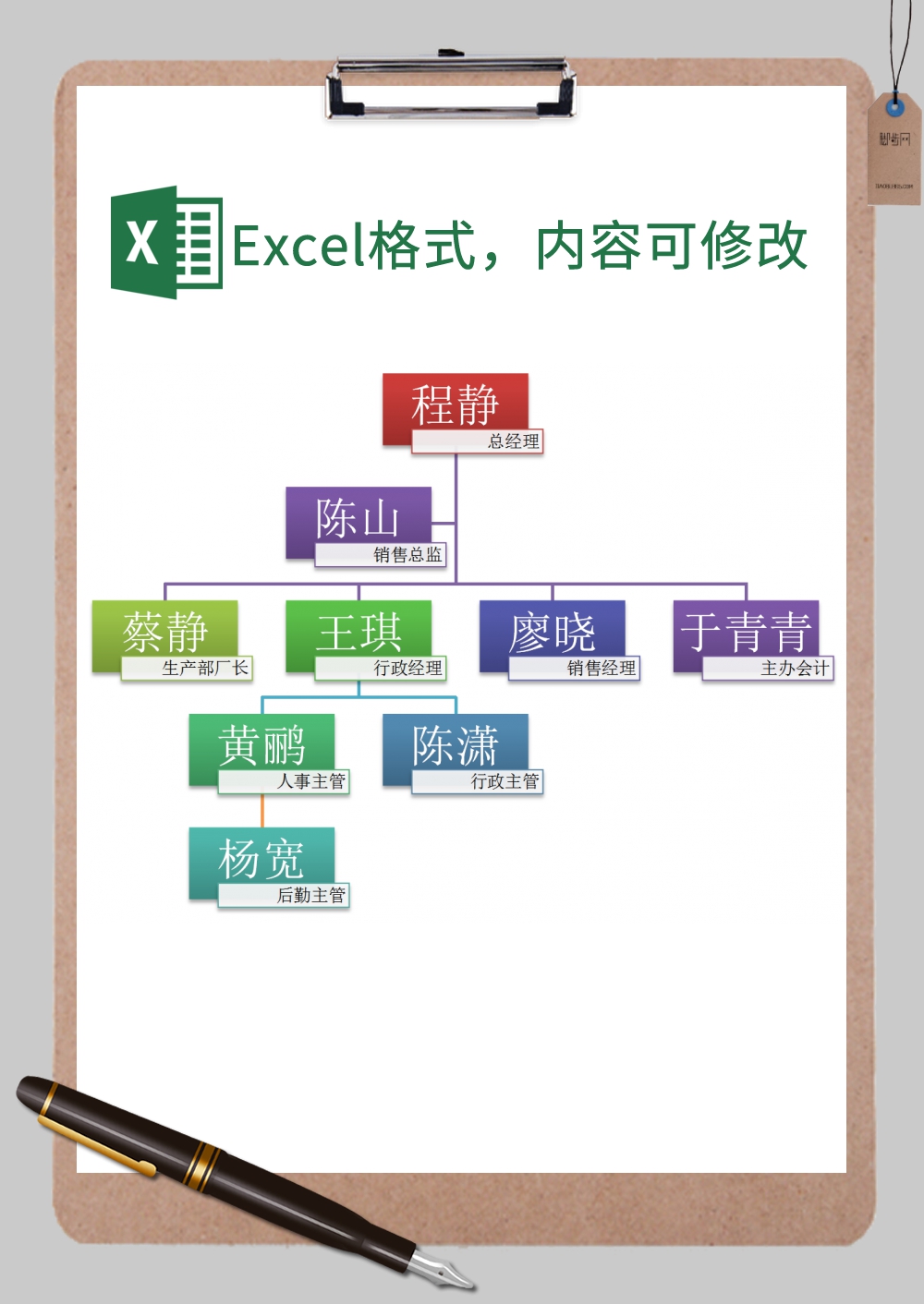 公司组织结构图xExcel模板