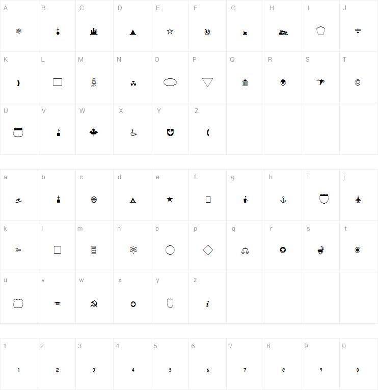 GeographicSymbols字体