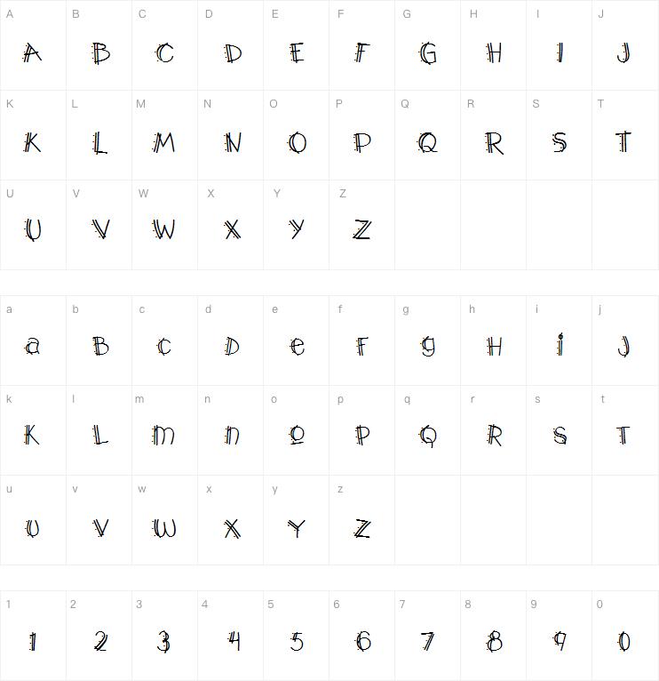 Y2K PopMuzik Outline AOE字体