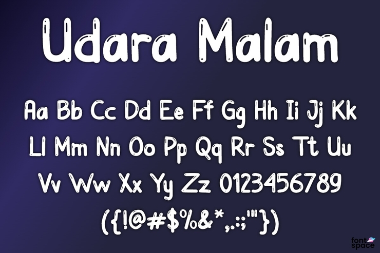 Udara malam字体 2