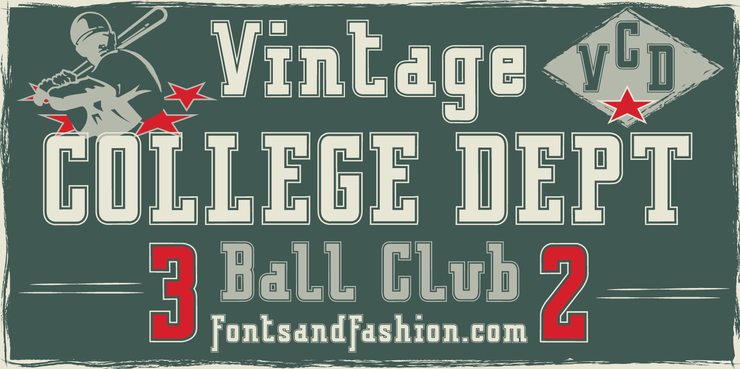 VINTAGE COLLEGE DEPT字体 1