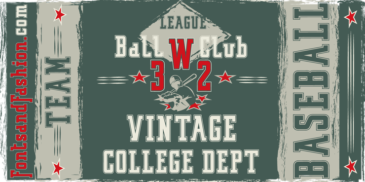 VINTAGE COLLEGE DEPT字体 2