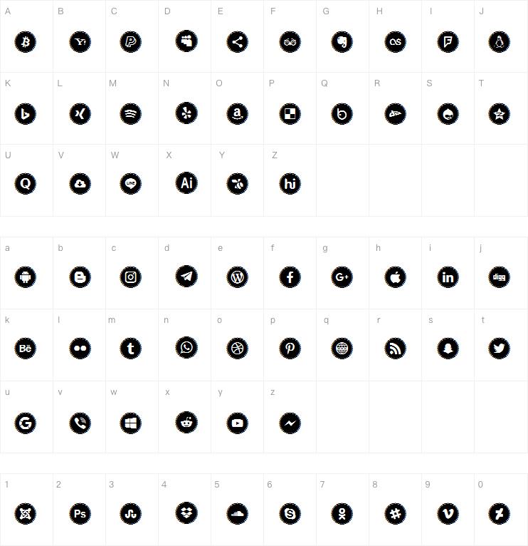 Icons Social Media 3字体