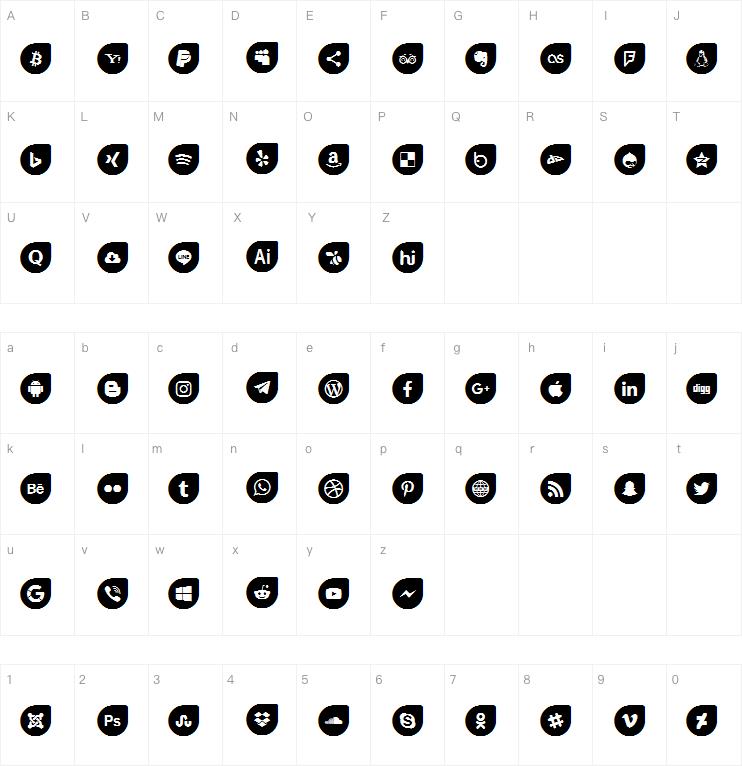 Icons Social Media 12字体