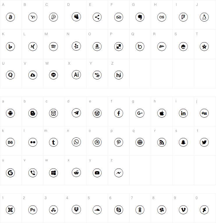 Icons Social Media 2字体