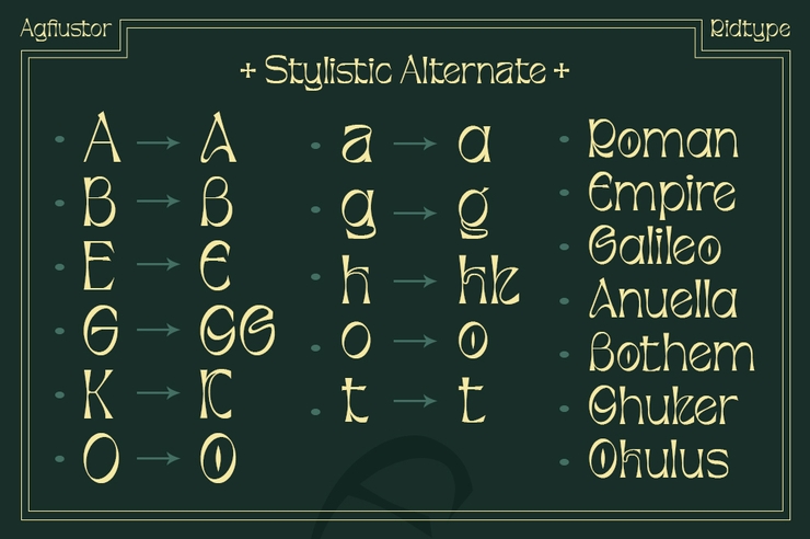 Agfiustor字体 3