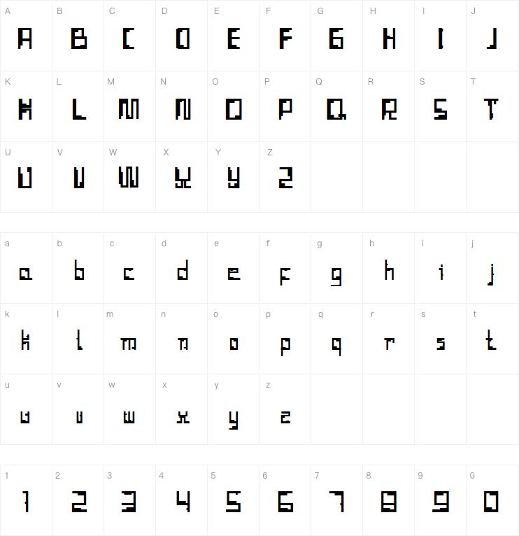 Tetris Hollow字体