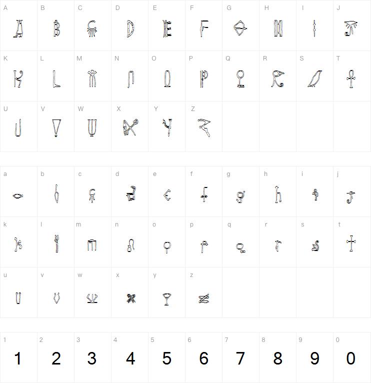 Egyptian Outline字体
