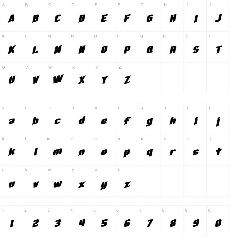 SF Obliquities字体