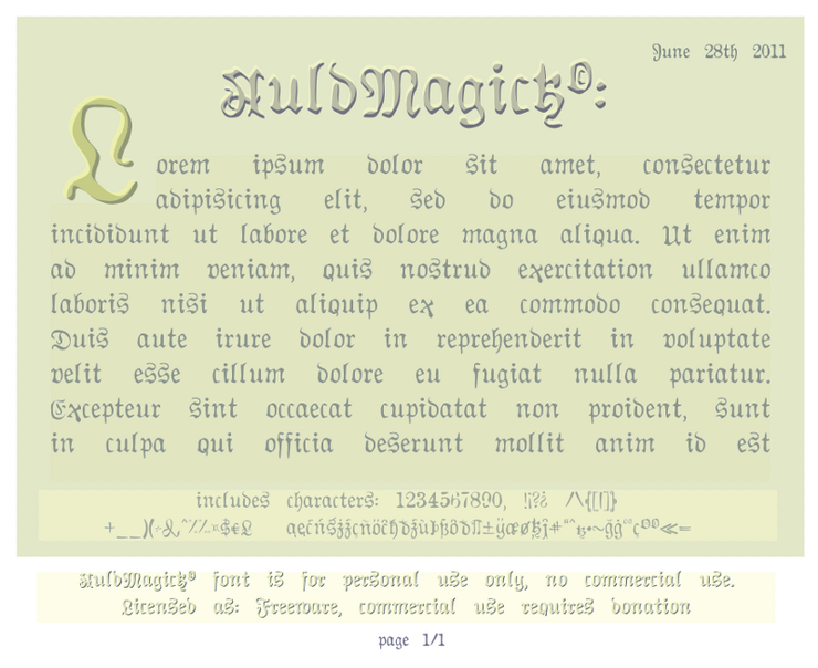 AuldMagick字体 2