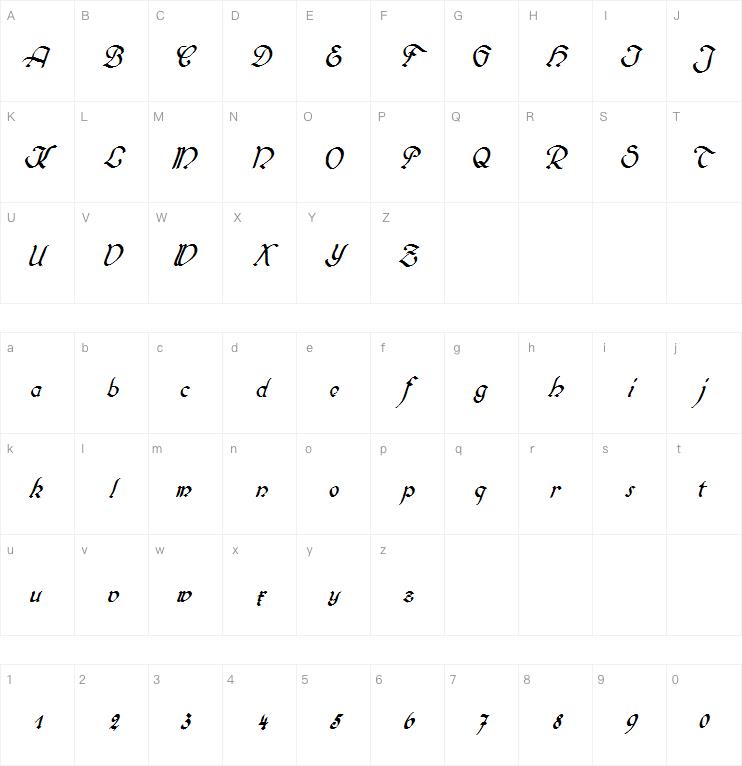 Biedermeier Kursiv字体