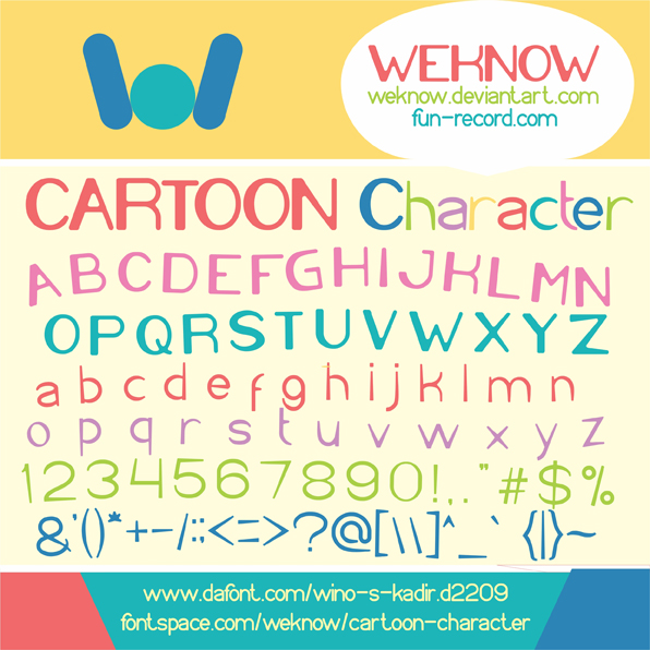 Cartoon Character字体 1