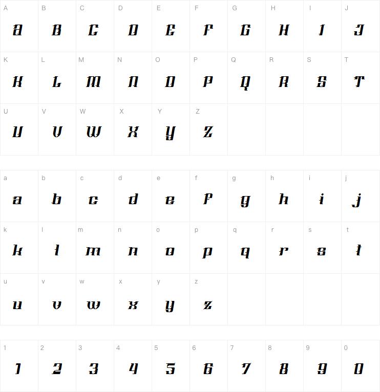 Piston Race Vertion字体