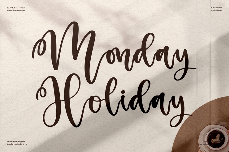 Monday Holiday字体 7