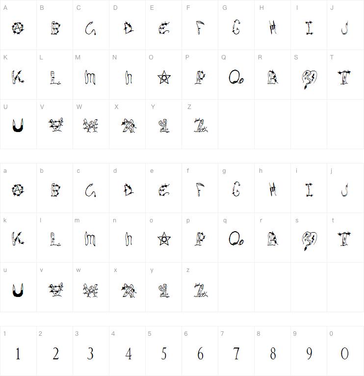 Wires and Cowboys字体