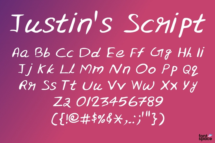 Justin\'s Script字体 1