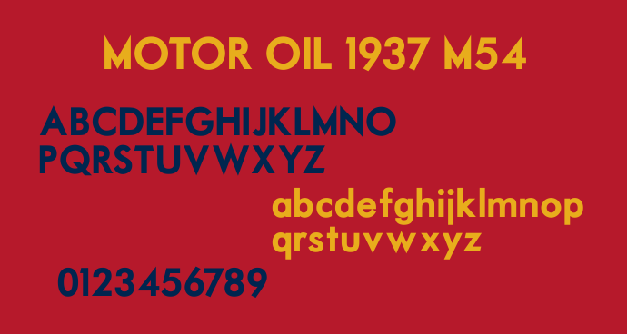 Motor Oil 1937 M54字体 1